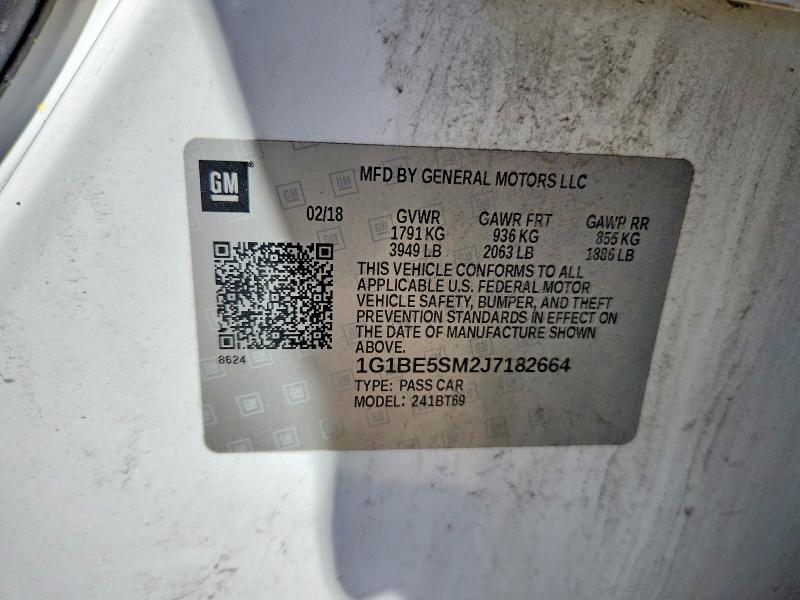 Продаж на аукціоні авто 2018 Chevrolet Cruze, vin: 1G1BE5SM2J7182664, номер лоту: 58696066