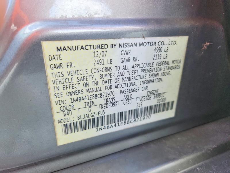 57351656 :رقم المزاد ، 1N4BA41E88C821970 vin ، 2008 Nissan Maxima مزاد بيع