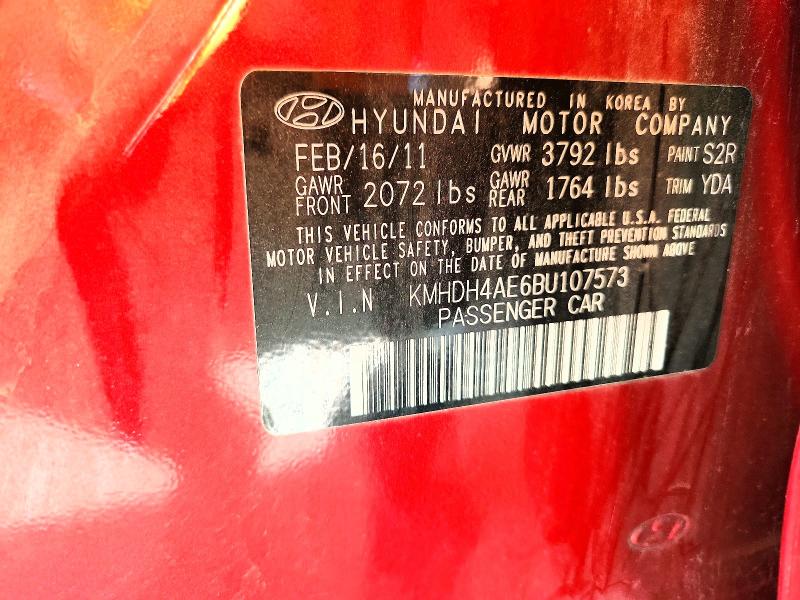 Продажа на аукционе авто 2011 Hyundai Elantra, vin: KMHDH4AE6BU107573, номер лота: 56849206