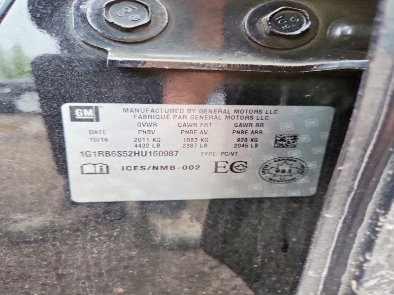 Продаж на аукціоні авто 2017 Chevrolet Volt, vin: 1G1RB6S52HU160987, номер лоту: 55948316