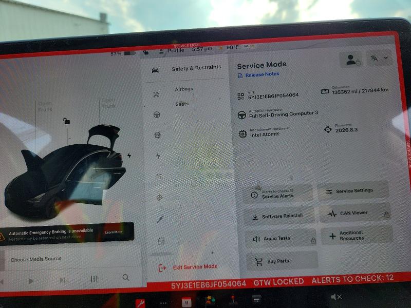 2018 Tesla Model 3 მანქანა იყიდება აუქციონზე, vin: 5YJ3E1EB6JF054064, აუქციონის ნომერი: 56768886
