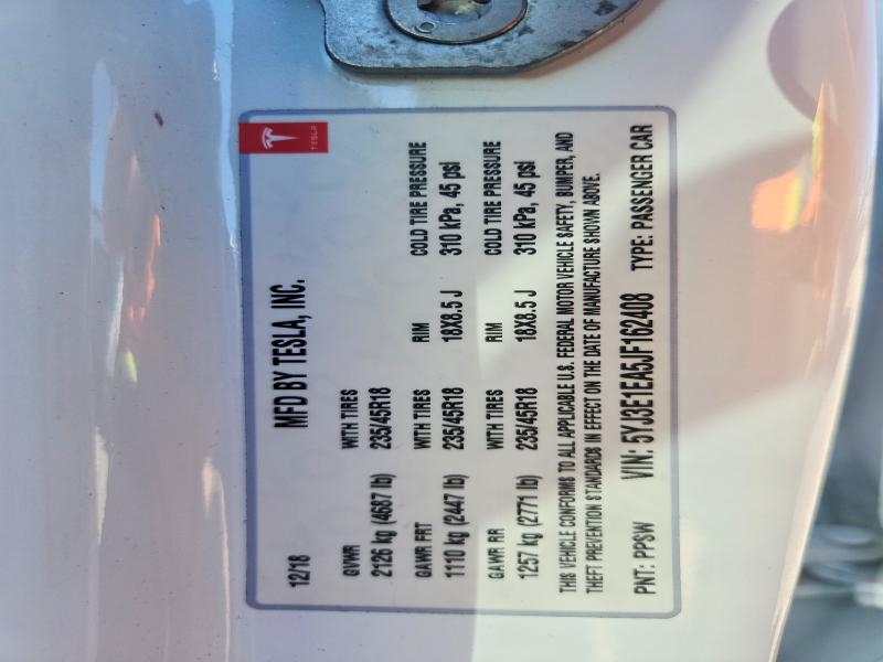 Продажа на аукционе авто 2018 Tesla Model 3, vin: 5YJ3E1EA5JF162408, номер лота: 55802796