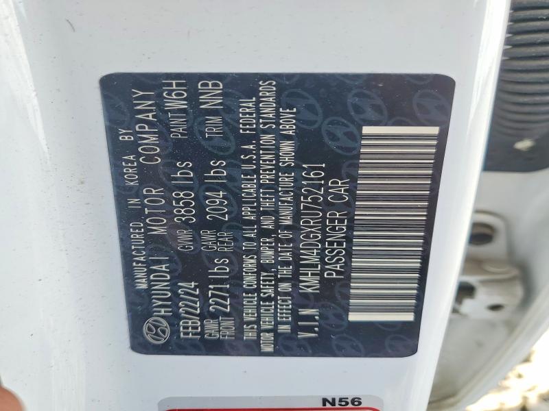 Aukcja sprzedaży 2024 Hyundai Elantra, vin: KMHLM4DGXRU752161, numer aukcji: 57584086