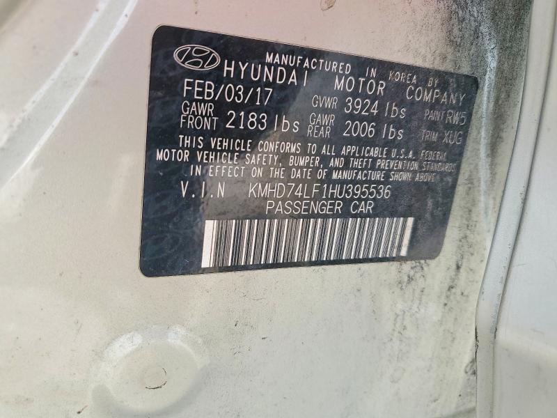 Продажа на аукционе авто 2017 Hyundai Elantra, vin: KMHD74LF1HU395536, номер лота: 56976006