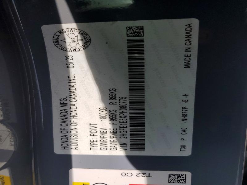 Продажа на аукционе авто 2023 Honda Civic, vin: 2HGFE1E5XPH080775, номер лота: 56841936