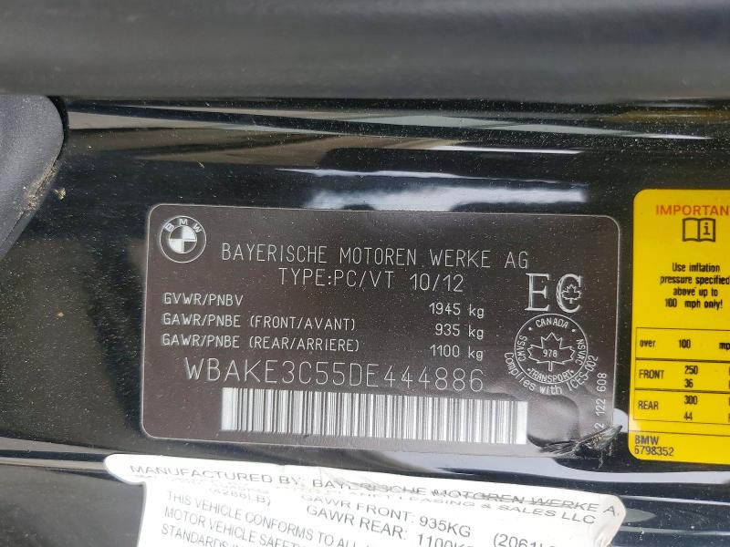 Aukcja sprzedaży 2013 Bmw 328, vin: WBAKE3C55DE444886, numer aukcji: 58511536
