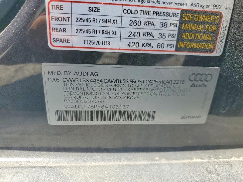 Продажа на аукционе авто 2006 Audi A3, vin: WAUNF78P56A103137, номер лота: 55466276