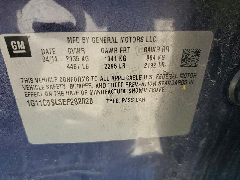 Aukcja sprzedaży 2014 Chevrolet Malibu, vin: 1G11C5SL3EF282020, numer aukcji: 58954146