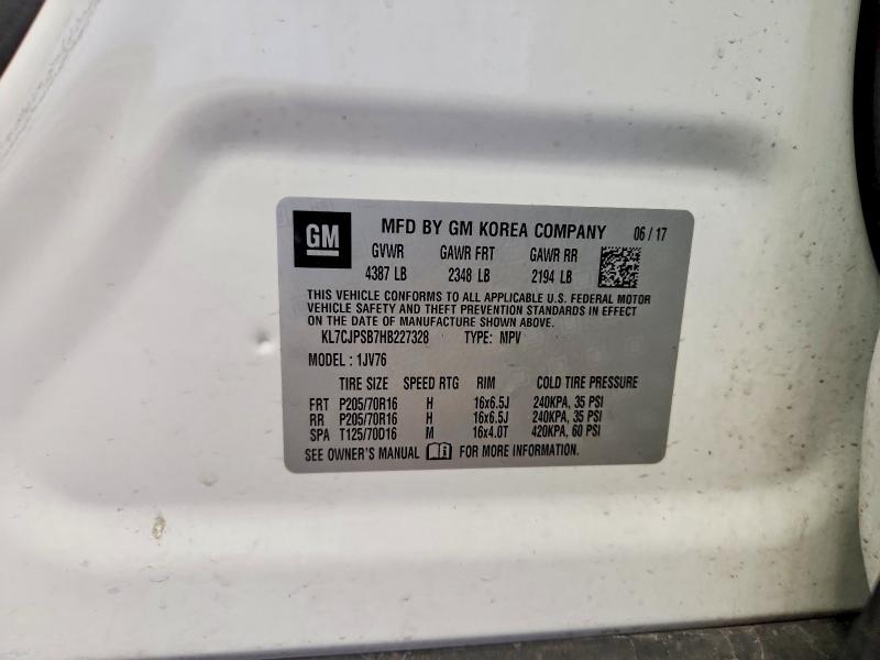 Продаж на аукціоні авто 2017 Chevrolet Trax, vin: KL7CJPSB7HB227328, номер лоту: 55568286