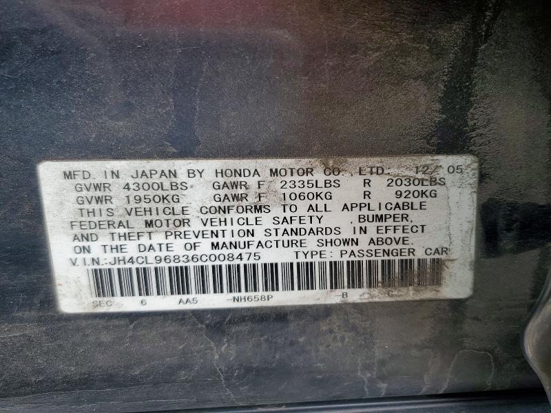 Aukcja sprzedaży 2006 Acura Tsx, vin: JH4CL96836C008475, numer aukcji: 57056746