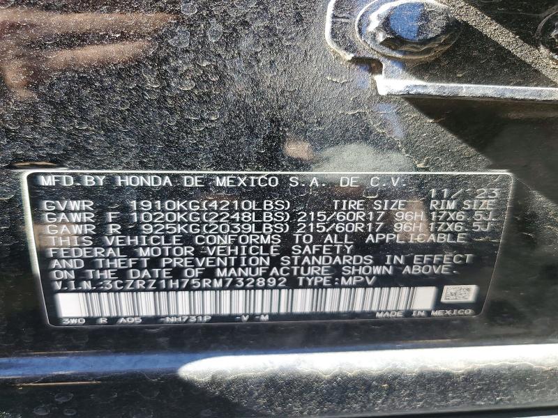 56621566 :رقم المزاد ، 3CZRZ1H75RM732892 vin ، 2024 Honda Hr-v مزاد بيع