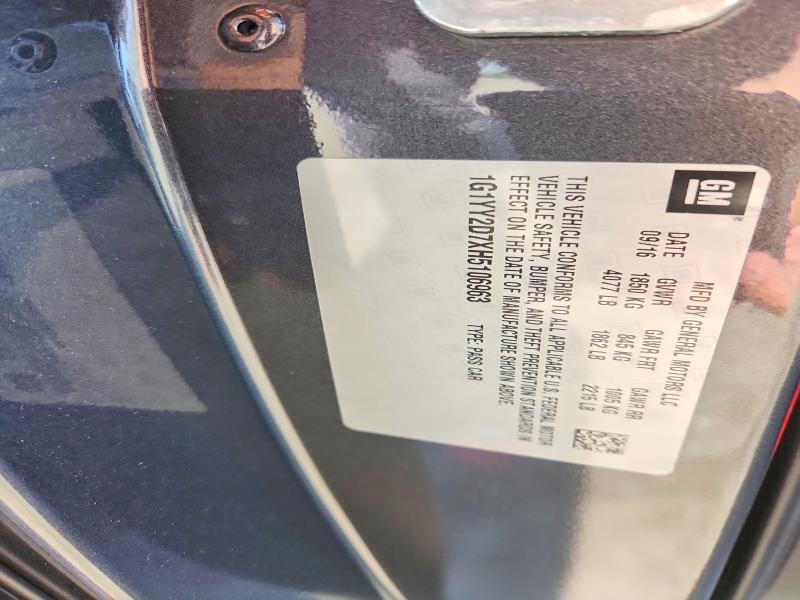 2017 Chevrolet Corvette მანქანა იყიდება აუქციონზე, vin: 1G1YY2D7XH5106963, აუქციონის ნომერი: 52735236