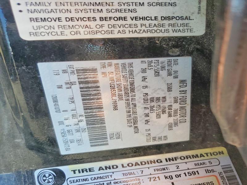 Продаж на аукціоні авто 2008 Lincoln Navigator, vin: 5LMFU28538LJ16998, номер лоту: 56500266