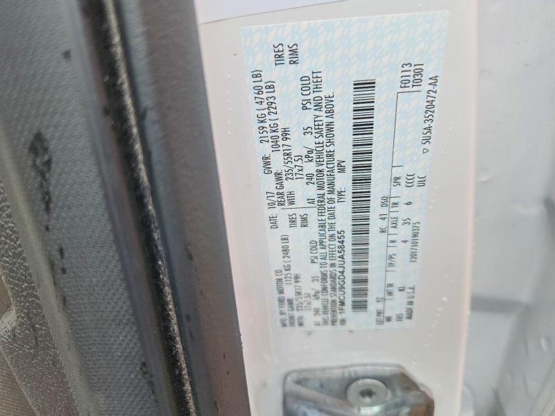 Продажа на аукционе авто 2018 Ford Escape, vin: 1FMCU9GD4JUA58455, номер лота: 57526636