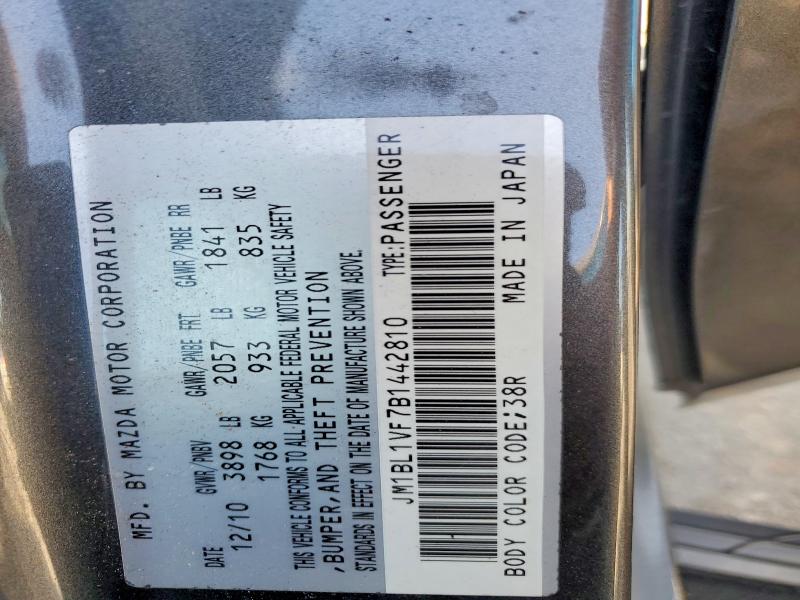 55994076 :رقم المزاد ، JM1BL1VF7B1442810 vin ، 2011 Mazda 3 مزاد بيع