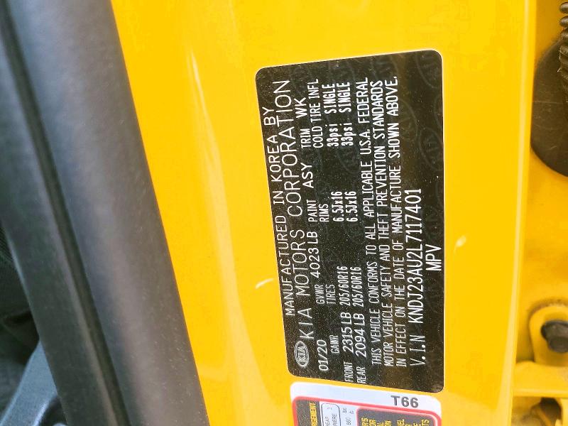 2020 Kia Soul მანქანა იყიდება აუქციონზე, vin: KNDJ23AU2L7117401, აუქციონის ნომერი: 55736236