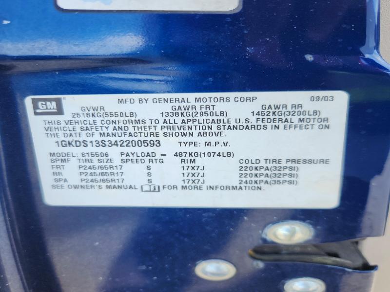 Продаж на аукціоні авто 2004 Gmc Envoy, vin: 1GKDS13S342200593, номер лоту: 57871306