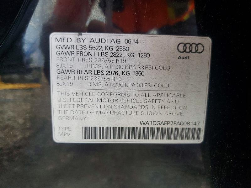 Продаж на аукціоні авто 2015 Audi Q5, vin: WA1DGAFP7FA008147, номер лоту: 58824856