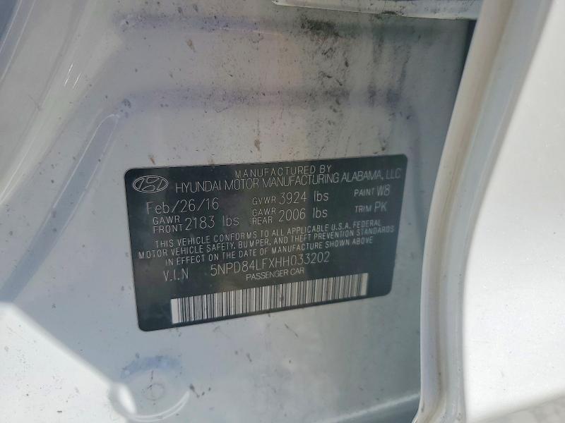 48965796 :رقم المزاد ، 5NPD84LFXHH033202 vin ، 2017 Hyundai Elantra مزاد بيع