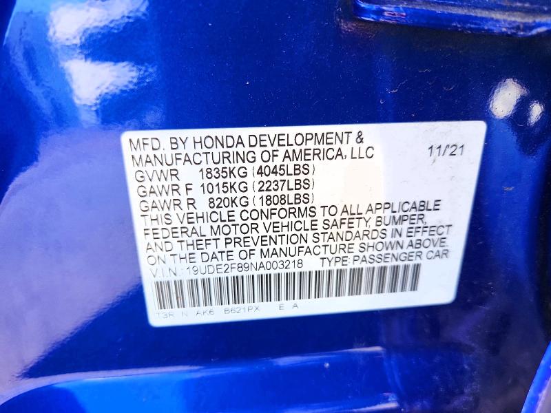 Aukcja sprzedaży 2022 Acura Ilx, vin: 19UDE2F89NA003218, numer aukcji: 57345106