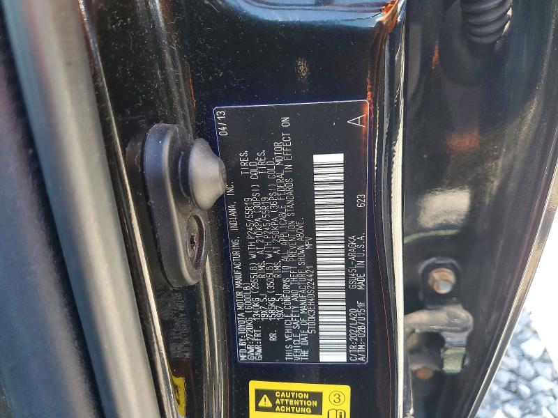 2013 Toyota Highlander მანქანა იყიდება აუქციონზე, vin: 5TDDK3EH4DS224421, აუქციონის ნომერი: 57887836