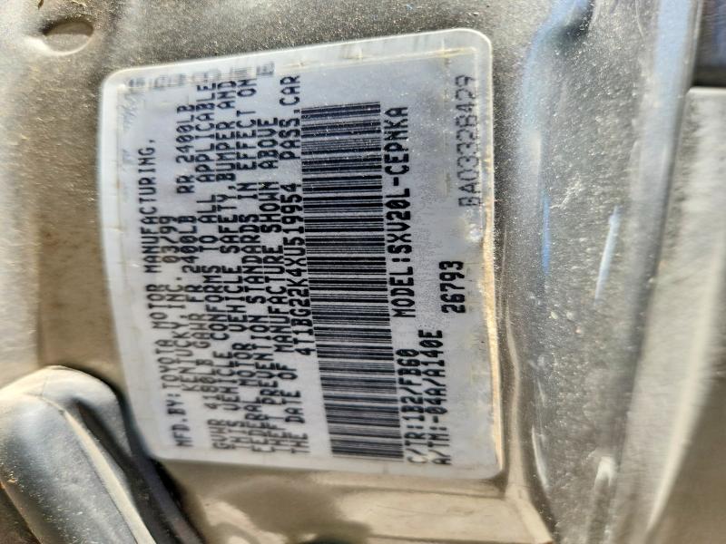 56104846 :رقم المزاد ، 4T1BG22K4XU519954 vin ، 1999 Toyota Camry مزاد بيع