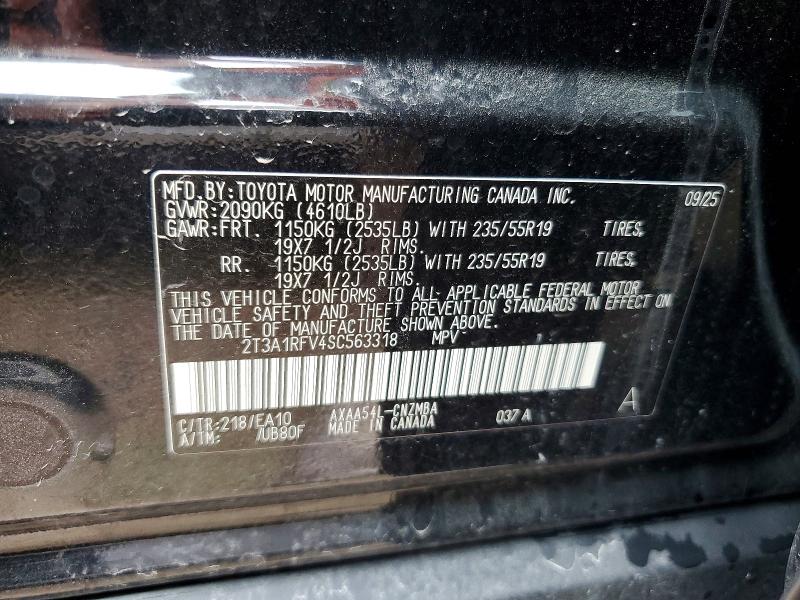 56249046 :رقم المزاد ، 2T3A1RFV4SC563318 vin ، 2025 Toyota Rav4 مزاد بيع