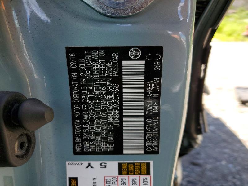Aukcja sprzedaży 2018 Toyota Prius, vin: JTDKBRFU9J3077693, numer aukcji: 58081396