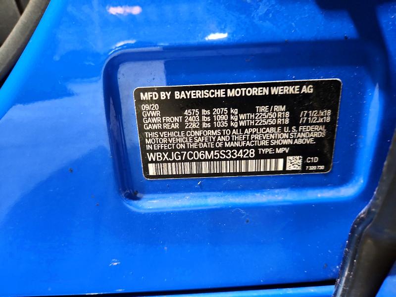 58006246 :رقم المزاد ، WBXJG7C06M5S33428 vin ، 2021 Bmw X1 مزاد بيع