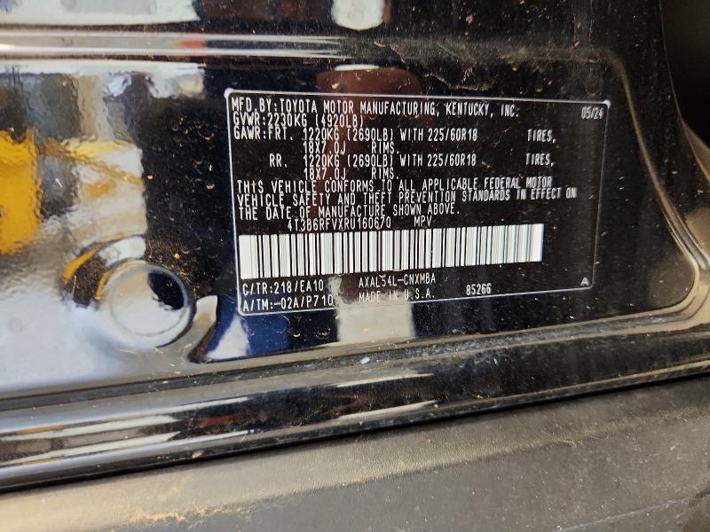2024 Toyota Rav4 მანქანა იყიდება აუქციონზე, vin: 4T3B6RFVXRU160670, აუქციონის ნომერი: 53736436