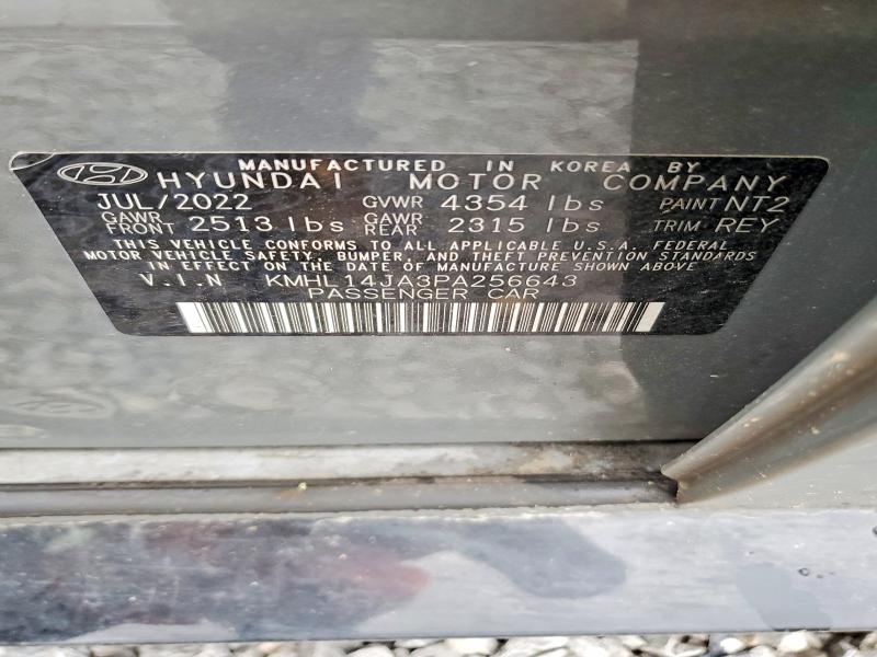 56942046 :رقم المزاد ، KMHL14JA3PA256643 vin ، 2023 Hyundai Sonata مزاد بيع