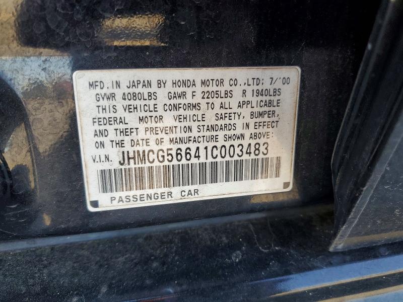 Aukcja sprzedaży 2001 Honda Accord, vin: JHMCG56641C003483, numer aukcji: 55891436