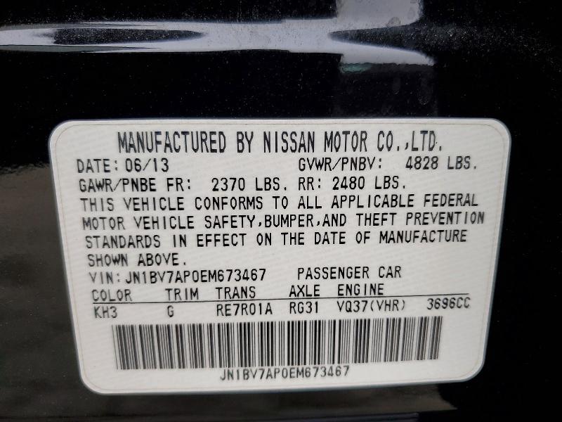 Продаж на аукціоні авто 2014 Infiniti Q50, vin: JN1BV7AP0EM673467, номер лоту: 58058496