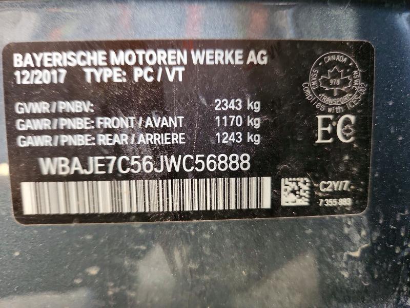 Aukcja sprzedaży 2018 Bmw 540, vin: WBAJE7C56JWC56888, numer aukcji: 57993466