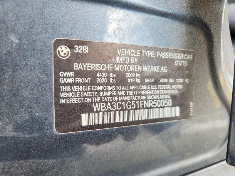 57931476 :رقم المزاد ، WBA3C1G51FNR50050 vin ، 2015 Bmw 328 مزاد بيع