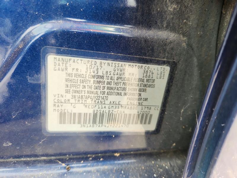 57066496 :رقم المزاد ، 3N1AB7AP4JY221470 vin ، 2018 Nissan Sentra مزاد بيع