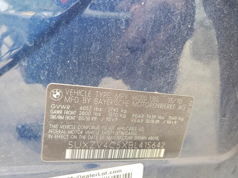 Продаж на аукціоні авто 2011 Bmw X5, vin: 5UXZV4C5XBL415642, номер лоту: 55391936