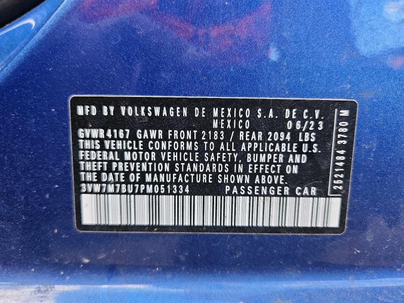 Продаж на аукціоні авто 2023 Volkswagen Jetta, vin: 3VW7M7BU7PM051334, номер лоту: 57006636