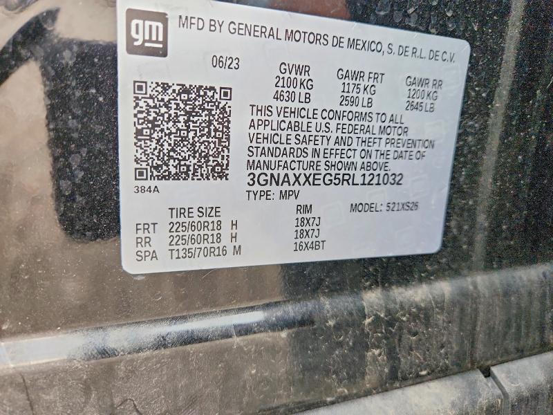 2024 Chevrolet Equinox მანქანა იყიდება აუქციონზე, vin: 3GNAXXEG5RL121032, აუქციონის ნომერი: 58632316