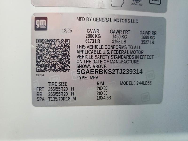 Aukcja sprzedaży 2026 Buick Enclave, vin: 5GAERBKS2TJ239314, numer aukcji: 58475766