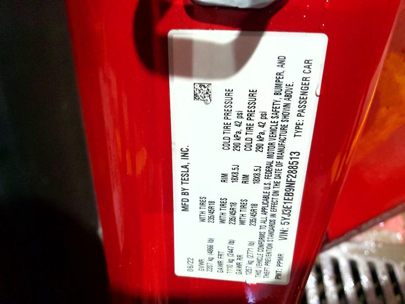 Продаж на аукціоні авто 2022 Tesla Model 3, vin: 5YJ3E1EB9NF288513, номер лоту: 58878816
