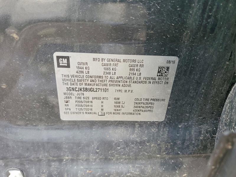 57607086 :رقم المزاد ، 3GNCJKSB9GL271101 vin ، 2016 Chevrolet Trax مزاد بيع