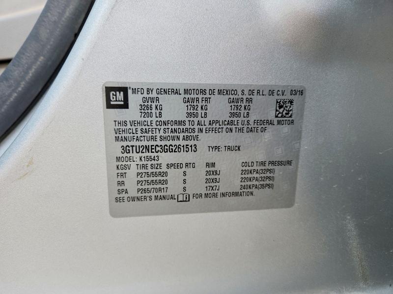 Aukcja sprzedaży 2016 Gmc Sierra, vin: 3GTU2NEC3GG261513, numer aukcji: 55779506