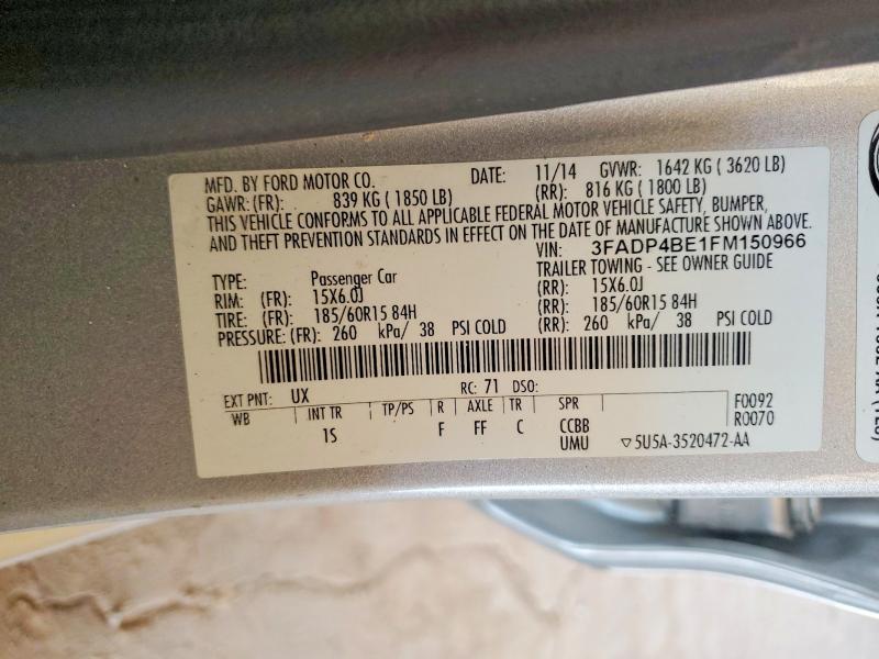 Продажа на аукционе авто 2015 Ford Fiesta, vin: 3FADP4BE1FM150966, номер лота: 55529226