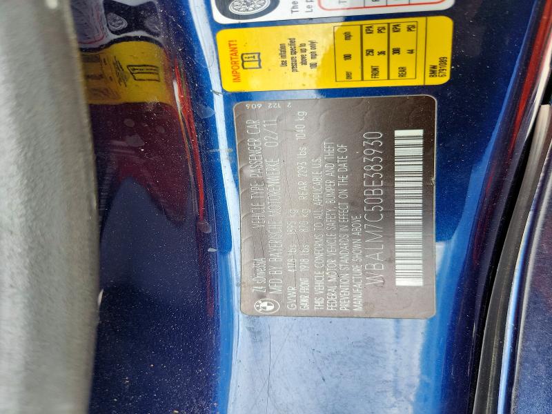 Продаж на аукціоні авто 2011 Bmw Z4, vin: WBALM7C50BE383930, номер лоту: 57000376