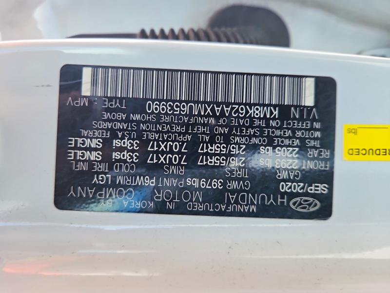 55993846 :رقم المزاد ، KM8K62AAXMU653990 vin ، 2021 Hyundai Kona مزاد بيع