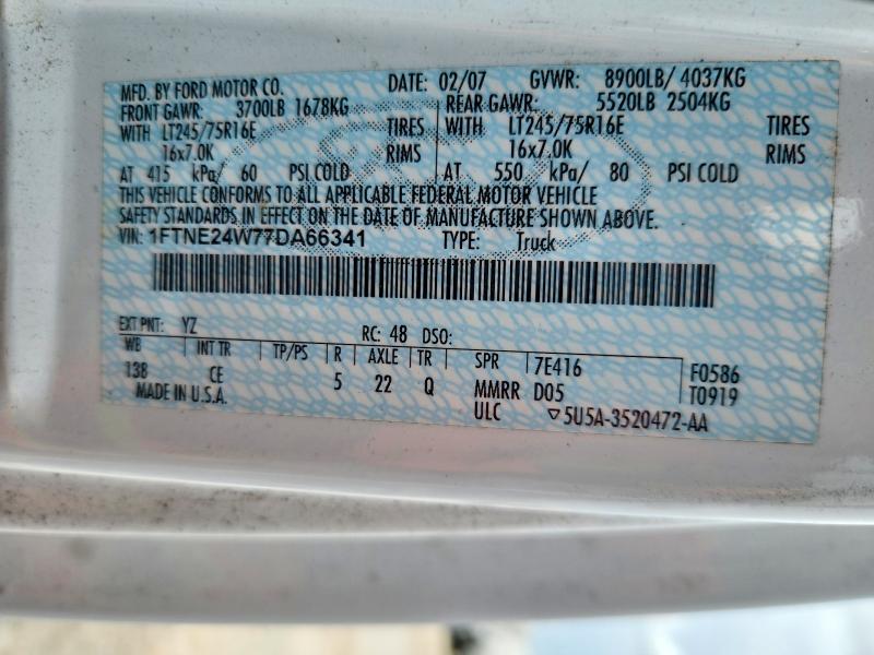 Продаж на аукціоні авто 2007 Ford Econoline, vin: 1FTNE24W77DA66341, номер лоту: 58562726