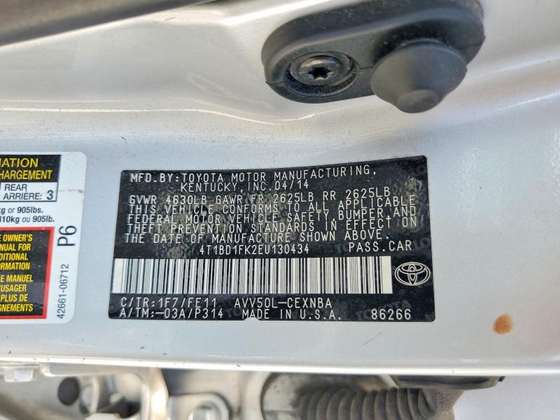Продаж на аукціоні авто 2014 Toyota Camry Hybrid, vin: 4T1BD1FK2EU130434, номер лоту: 56530786