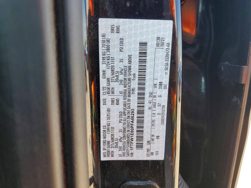 Aukcja sprzedaży 2023 Ford F150, vin: 1FTFW1E80PFA66293, numer aukcji: 55570546