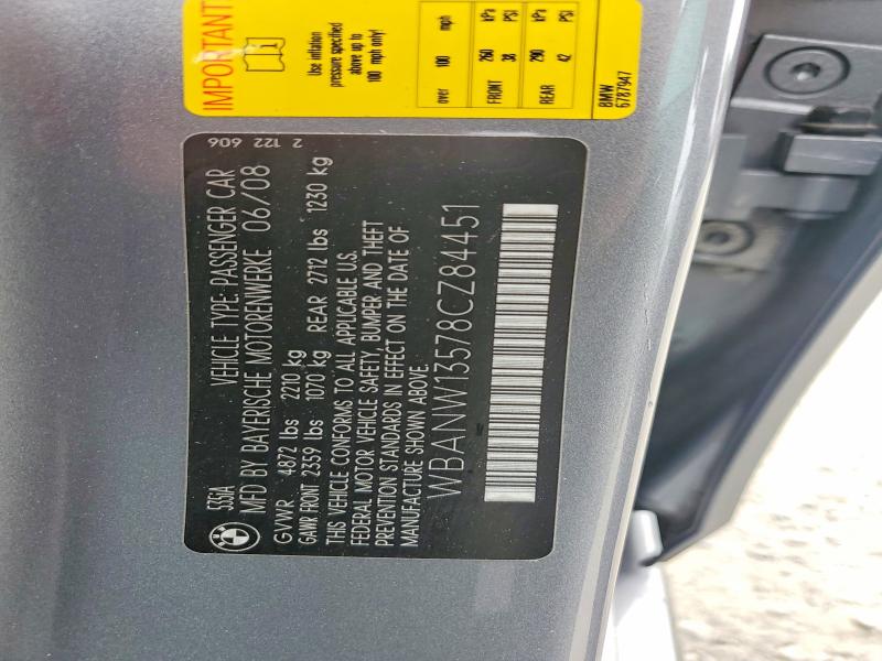 Продажа на аукционе авто 2008 Bmw 535, vin: WBANW13578CZ84451, номер лота: 58902596